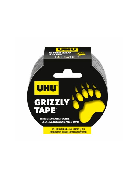 Cinta adhesiva uhu americana grizzly tape ultrafuerte color plata 10 m x 48 mm