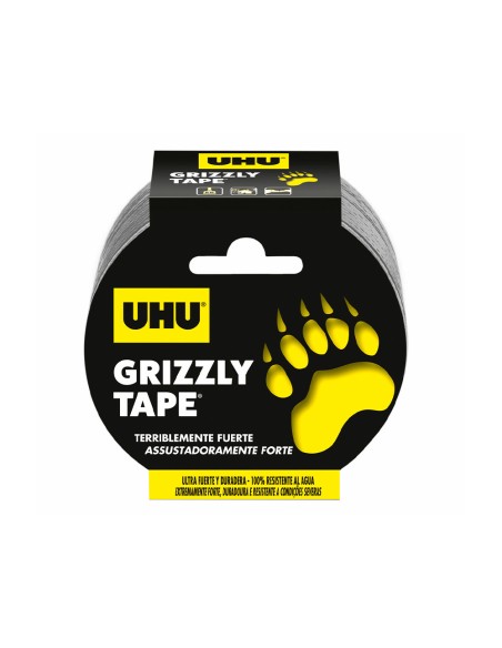 Cinta adhesiva uhu americana grizzly tape ultrafuerte color plata 10 m x 48 mm