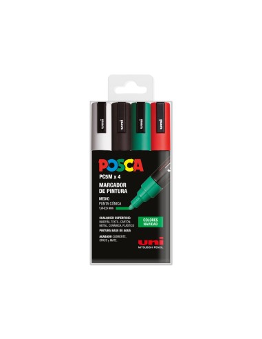 Rotulador uni posca pc-5m/4c estuche de 4...