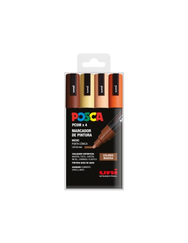 Rotulador uni posca pc-5m/4c estuche de 4...