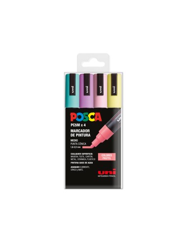 Rotulador uni posca pc-5m/4c estuche de 4...