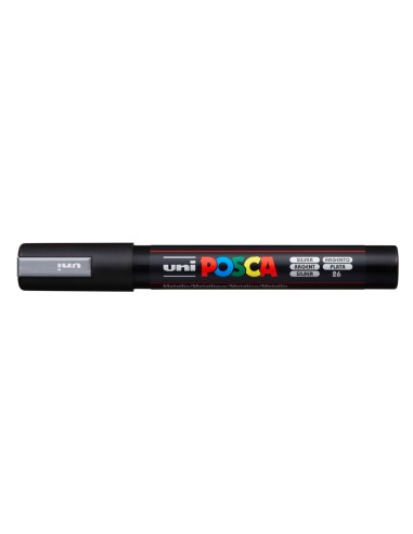 Rotulador uni posca 1,8 - 2,5 mm pc-5m plata