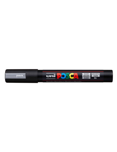 Rotulador uni posca 1,8 - 2,5 mm pc-5m plata