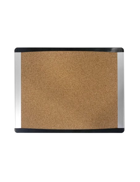 Pizarra corcho bi-office inka reciclado marco de aluminio y laterales plastico negro 355x280 mm