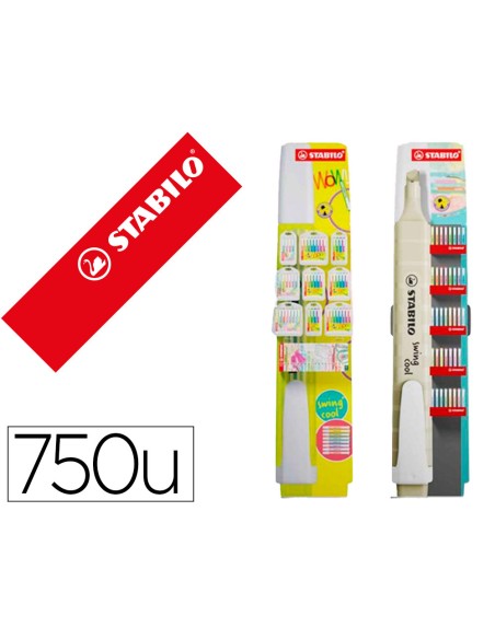 Rotulador stabilo fluorescente fino swing cool expositor de suelo con 750 unidades colores surtidos