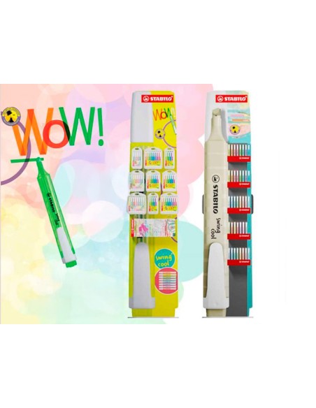 Rotulador stabilo fluorescente fino swing cool expositor de suelo con 750 unidades colores surtidos