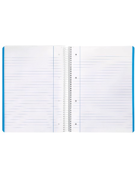Cuaderno espiral liderpapel a4 micro smart tapa blanda 80h 75gr horizontal 7mm doble margen 4 taladros colores