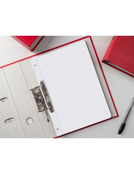 Recambio liderpapel a4 100 hojas 75gr cuadro 4mm con margen 4 taladros