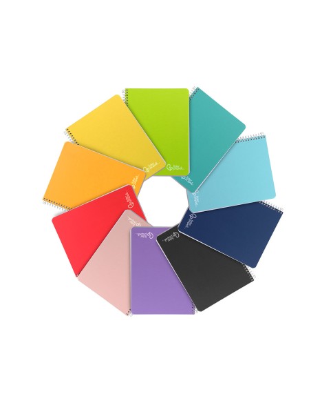 Cuaderno espiral liderpapel a5 witty tapa dura 80h 90gr cuadro 5mm con margen colores surtidos