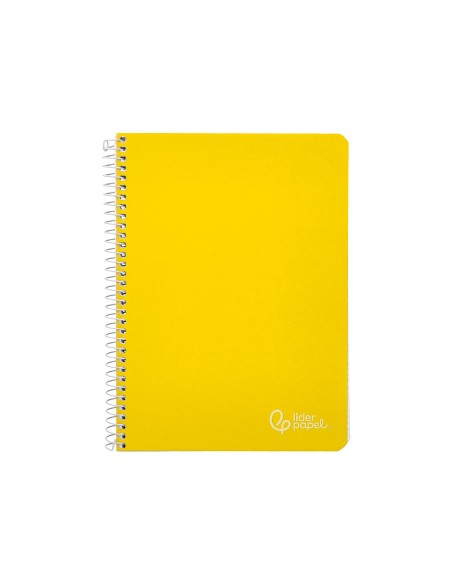 Cuaderno espiral liderpapel a5 witty tapa dura 80h 90gr cuadro 4mm con margen color amarillo