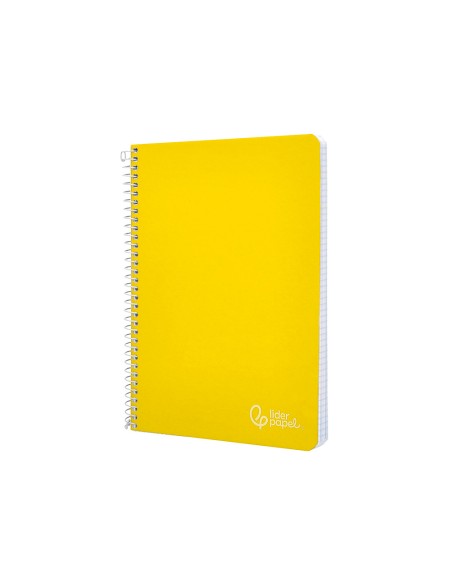 Cuaderno espiral liderpapel a5 witty tapa dura 80h 90gr cuadro 4mm con margen color amarillo