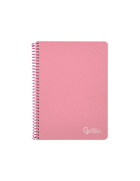 Cuaderno espiral liderpapel a5 witty tapa dura 80h 90gr cuadro 4mm con margen color rosa