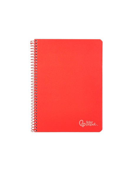 Cuaderno espiral liderpapel a5 witty tapa dura 80h 90gr cuadro 4mm con margen color rojo