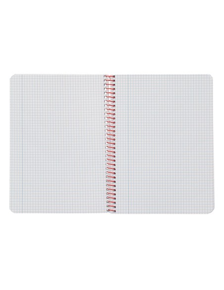 Cuaderno espiral liderpapel a5 witty tapa dura 80h 90gr cuadro 4mm con margen color rojo