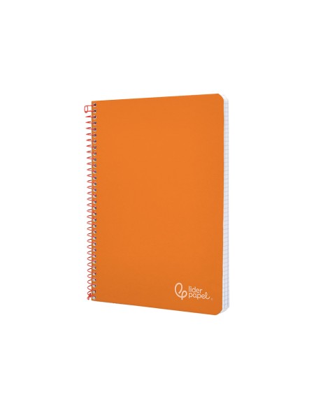 Cuaderno espiral liderpapel a5 witty tapa dura 80h 90gr cuadro 4mm con margen color naranja