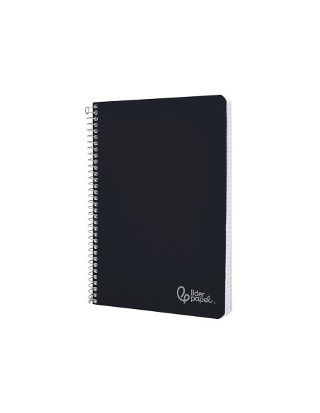 Cuaderno espiral liderpapel a5 witty tapa dura 80h 90gr cuadro 4mm con margen color negro