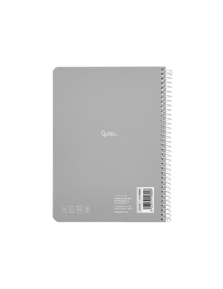 Cuaderno espiral liderpapel a5 smart tapa blanda 80h 75gr cuadro 8mm con margen colores surtidos