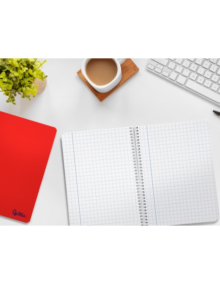 Cuaderno espiral liderpapel a5 smart tapa blanda 80h 75gr cuadro 8mm con margen colores surtidos