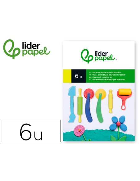 Instrumentos de modelar liderpapel para plastilina caja de 6 piezas surtidas