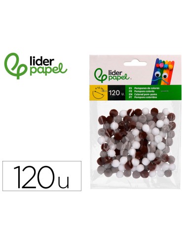 Pompones de colores liderpapel 1 cm tonalidades...