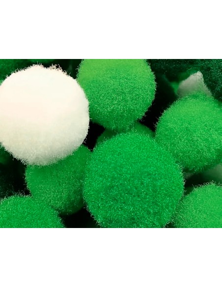 Pompones de colores liderpapel 1,5 cm tonalidades verdes bolsa con 80 unidades
