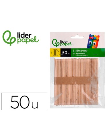 Palitos de madera liderpapel color natural 11,4...