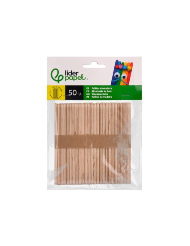 Palitos de madera liderpapel color natural 11,4...