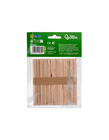 Palitos de madera liderpapel color natural 11,4...