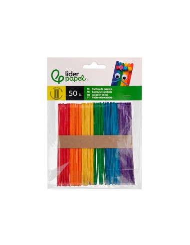 Palitos de madera liderpapel colores surtidos...