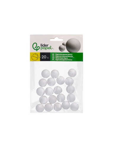 Figura de espuma blanca liderpapel bola de 2 cm...