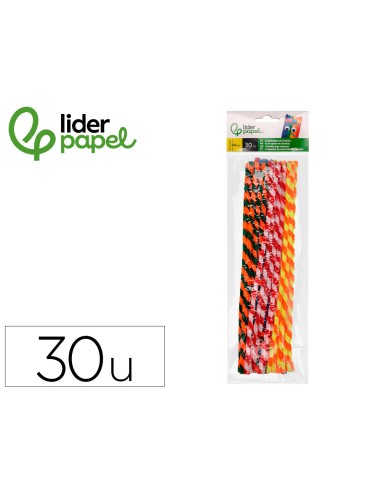 Limpiapipas de chenilla liderpapel 30 cm dos...