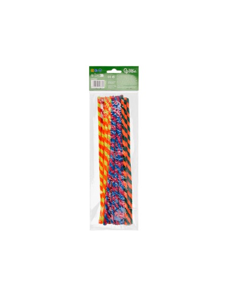 Limpiapipas de chenilla liderpapel 30 cm dos colores mate surtidos bolsa de 30 unidades