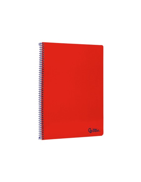 Cuaderno espiral liderpapel a4 smart tapa blanda 80h 75gr pauta 3,5mm con margen color rojo