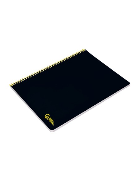 Cuaderno espiral liderpapel a4 smart tapa blanda 80h 75gr pauta 3,5mm con margen color negro