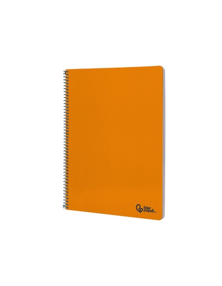 Cuaderno espiral liderpapel a4 smart tapa blanda 80h 75gr pauta 3,5mm con margen color naranja