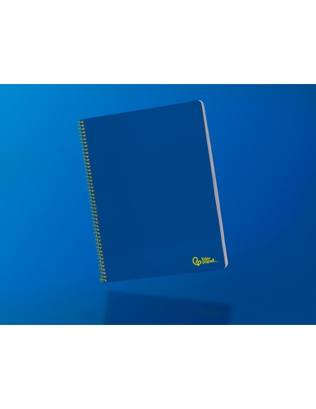Cuaderno espiral liderpapel a4 smart tapa blanda 80h 75gr pauta 3,5mm con margen color azul oscuro