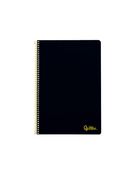 Cuaderno espiral liderpapel a4 smart tapa blanda 80h 75gr pauta 2,5mm con margen color negro