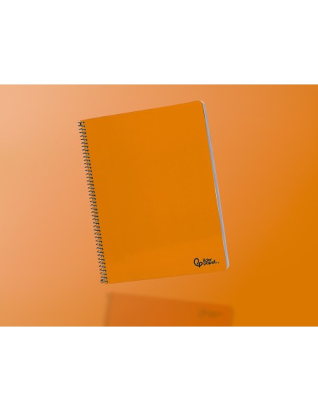 Cuaderno espiral liderpapel a4 smart tapa blanda 80h 75gr pauta 2,5mm con margen color naranja