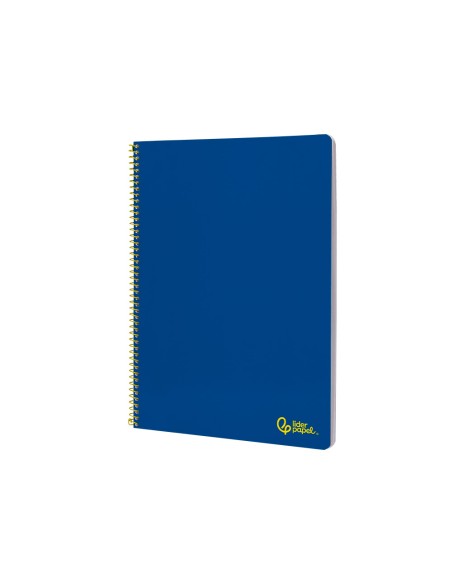 Cuaderno espiral liderpapel a4 smart tapa blanda 80h 75gr pauta 2,5mm con margen color azul oscuro