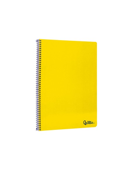 Cuaderno espiral liderpapel a4 smart tapa blanda 80h 75gr pauta 2,5mm con margen color amarillo