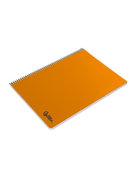 Cuaderno espiral liderpapel a4 smart tapa blanda 80h 75gr rayado horizontal con margen color naranja
