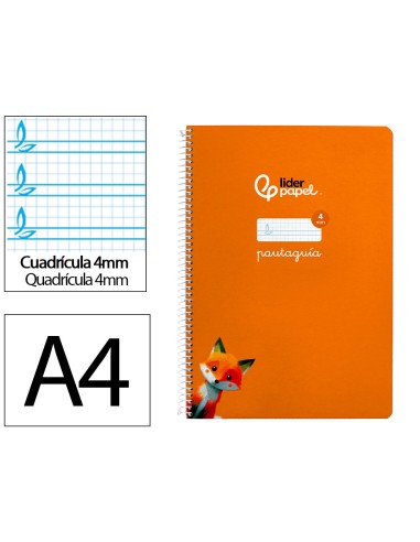 Cuaderno espiral liderpapel a4 pautaguia tapa...