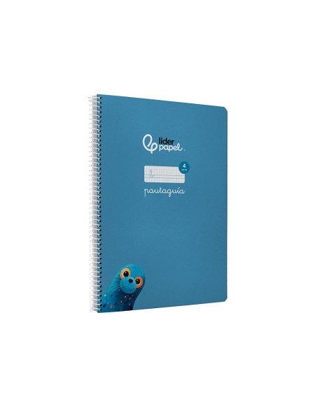 Cuaderno espiral liderpapel a4 pautaguia tapa blanda 80h 75gr cuadro pautado 4mm color azul