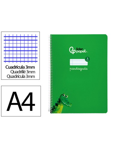 Cuaderno espiral liderpapel a4 pautaguia tapa...