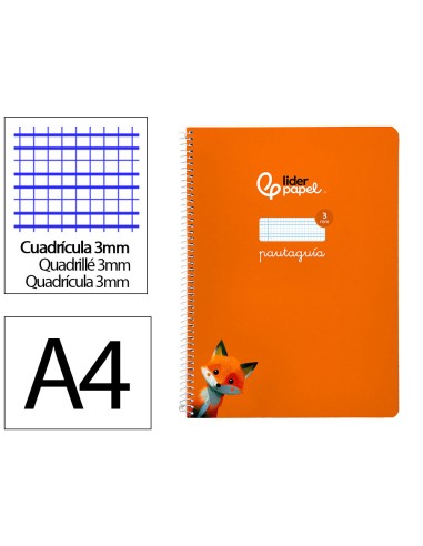 Cuaderno espiral liderpapel a4 pautaguia tapa...