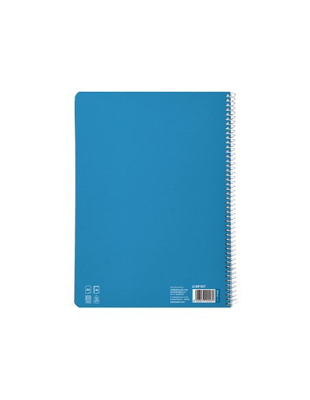 Cuaderno espiral liderpapel a4 pautaguia tapa blanda 80h 75gr cuadro pautado 3mm color azul