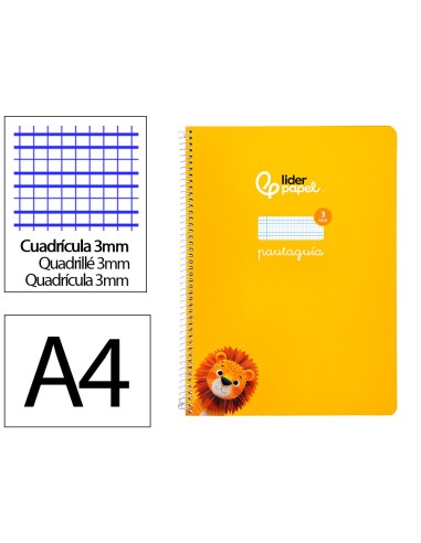 Cuaderno espiral liderpapel a4 pautaguia tapa...