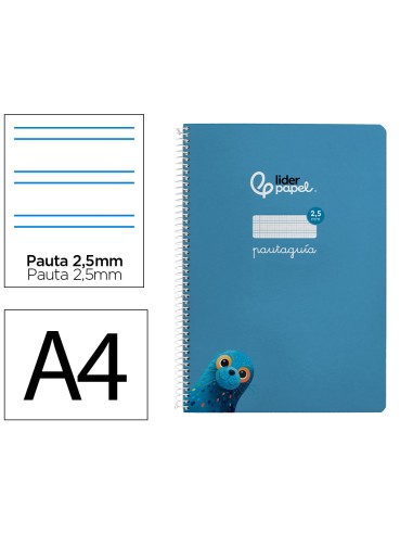 Cuaderno espiral liderpapel a4 pautaguia tapa...