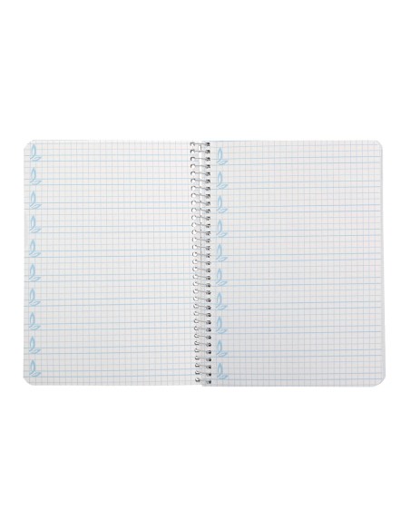 Cuaderno espiral liderpapel a5 pautaguia tapa dura 80h 90 gr cuadro pautado 5mm color naranja