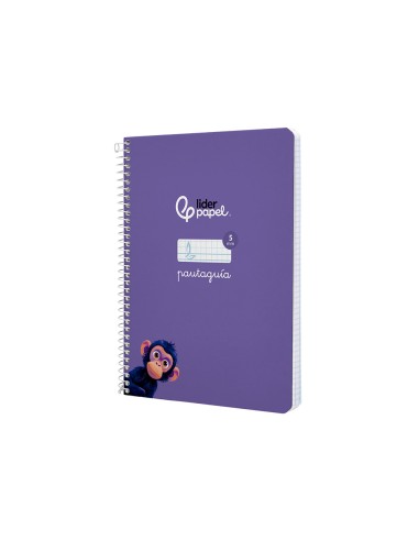 Cuaderno espiral liderpapel a5 pautaguia tapa...